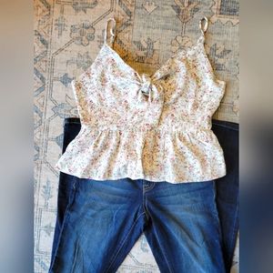 Ditsy Floral Peplum Tank